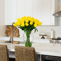 Signature Collection 24” Tulip Artificial Arrangement in Glass Vase (various colors)