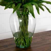 Signature Collection 24” Tulip Artificial Arrangement in Glass Vase (various colors)