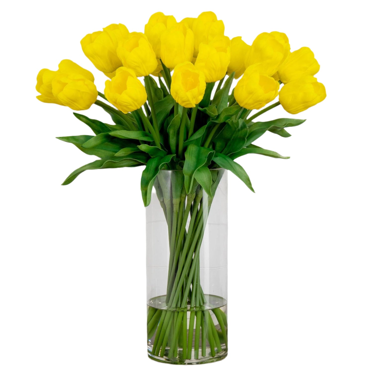 Signature Collection 26” Giant Tulip Artificial Arrangement in Glass Vase (various colors)