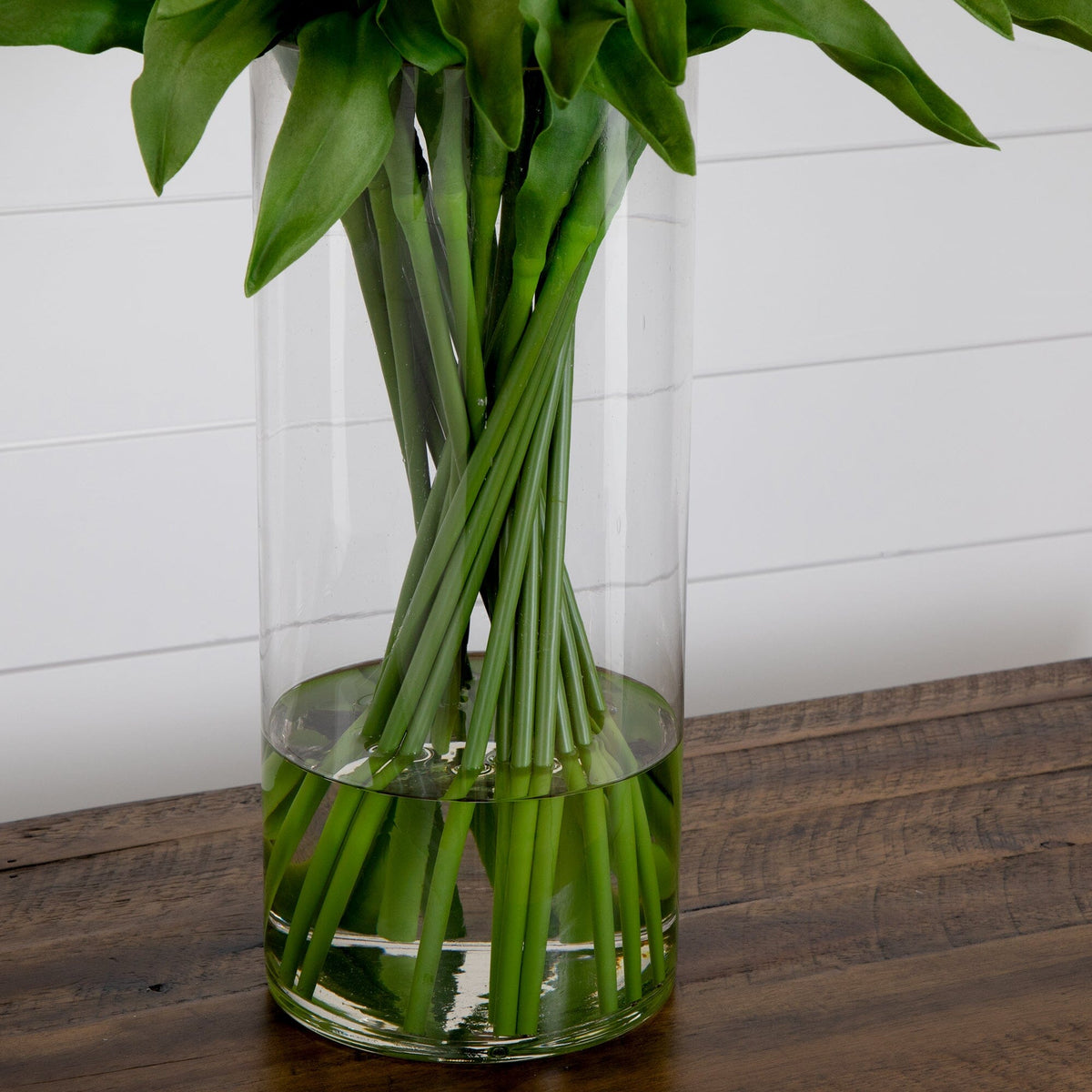 Signature Collection 26” Giant Tulip Artificial Arrangement in Glass Vase (various colors)