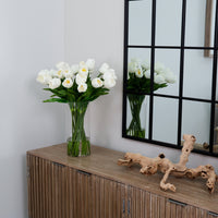 Signature Collection 26” Giant Tulip Artificial Arrangement in Glass Vase (various colors)