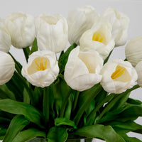 Signature Collection 26” Giant Tulip Artificial Arrangement in Glass Vase (various colors)