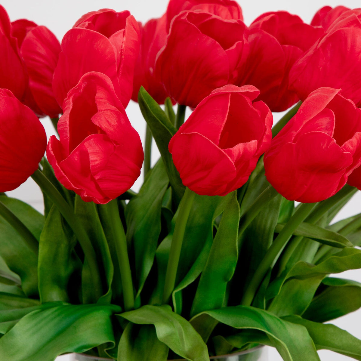 Signature Collection 26” Giant Tulip Artificial Arrangement in Glass Vase (various colors)