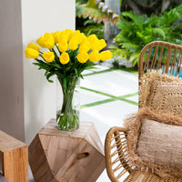 Signature Collection 26” Giant Tulip Artificial Arrangement in Glass Vase (various colors)
