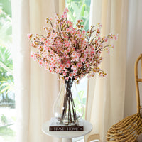 Signature Collection 27” Giant Cherry Blossom Artificial Arrangement in Glass Vase (Various Colors)
