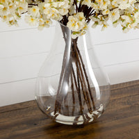Signature Collection 27” Giant Cherry Blossom Artificial Arrangement in Glass Vase (Various Colors)
