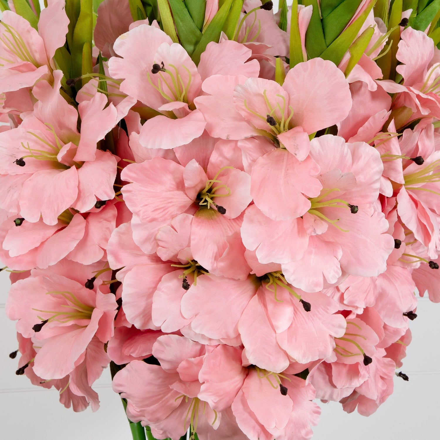 Signature Collection 44” Gladiola Artificial Arrangement in Glass Vase (Various Colors)