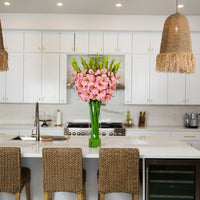 Signature Collection 44” Gladiola Artificial Arrangement in Glass Vase (Various Colors)