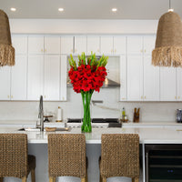 Signature Collection 44” Gladiola Artificial Arrangement in Glass Vase (Various Colors)