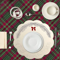 Aura White Round Faux Leather Placemat