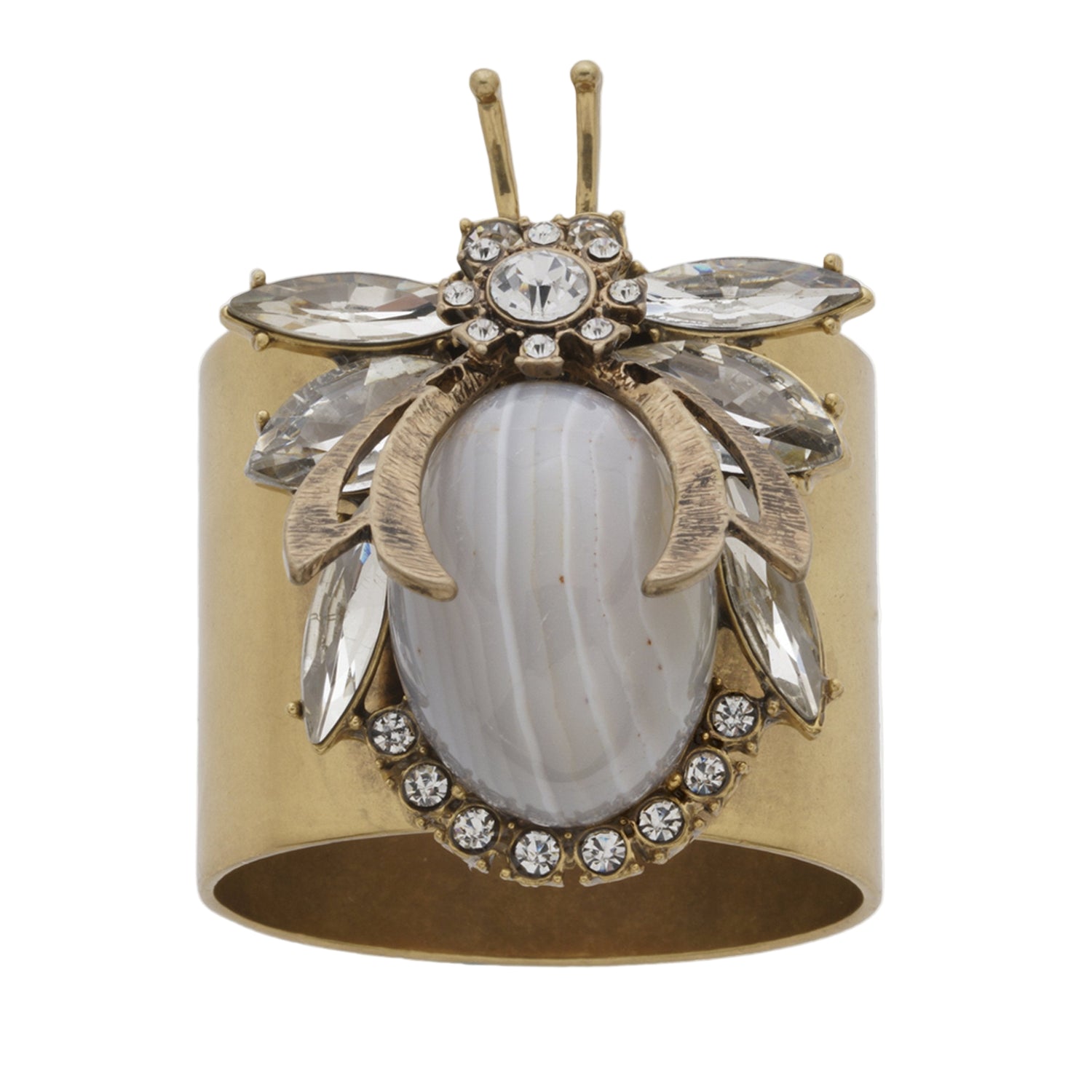 Vintage Bug Napkin Rings – Grey Agate (Set of 2)