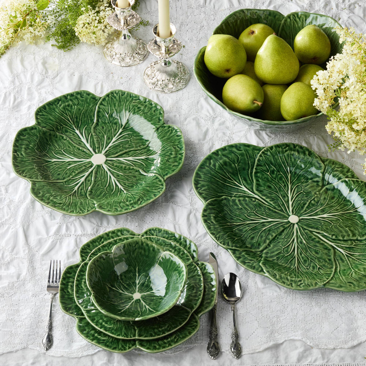 Green Cabbage Charger Plate