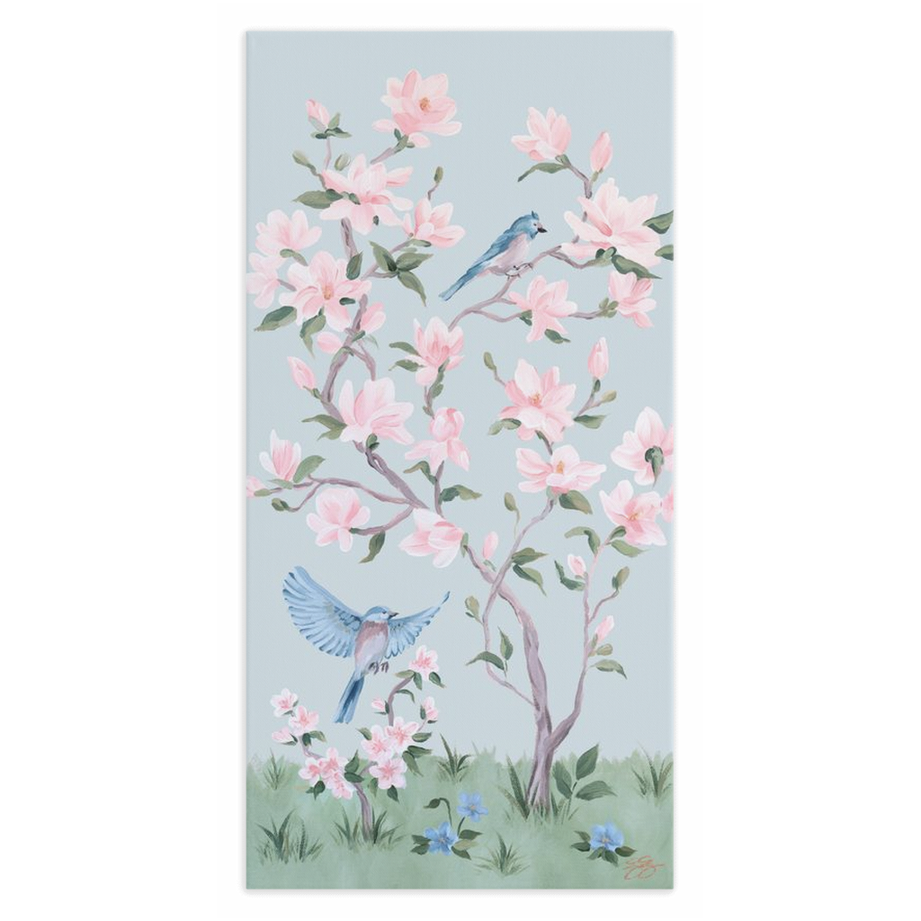 May – Blue Chinoiserie Canvas Wrap (Various Sizes)