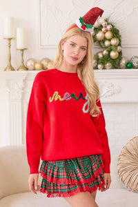 Red “Merry” Letter Christmas Sweater