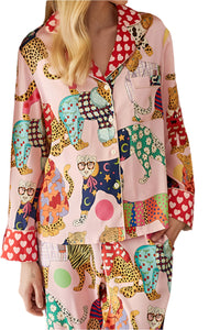 Cheetah Party Vibrant PJ Set – Pink Multi