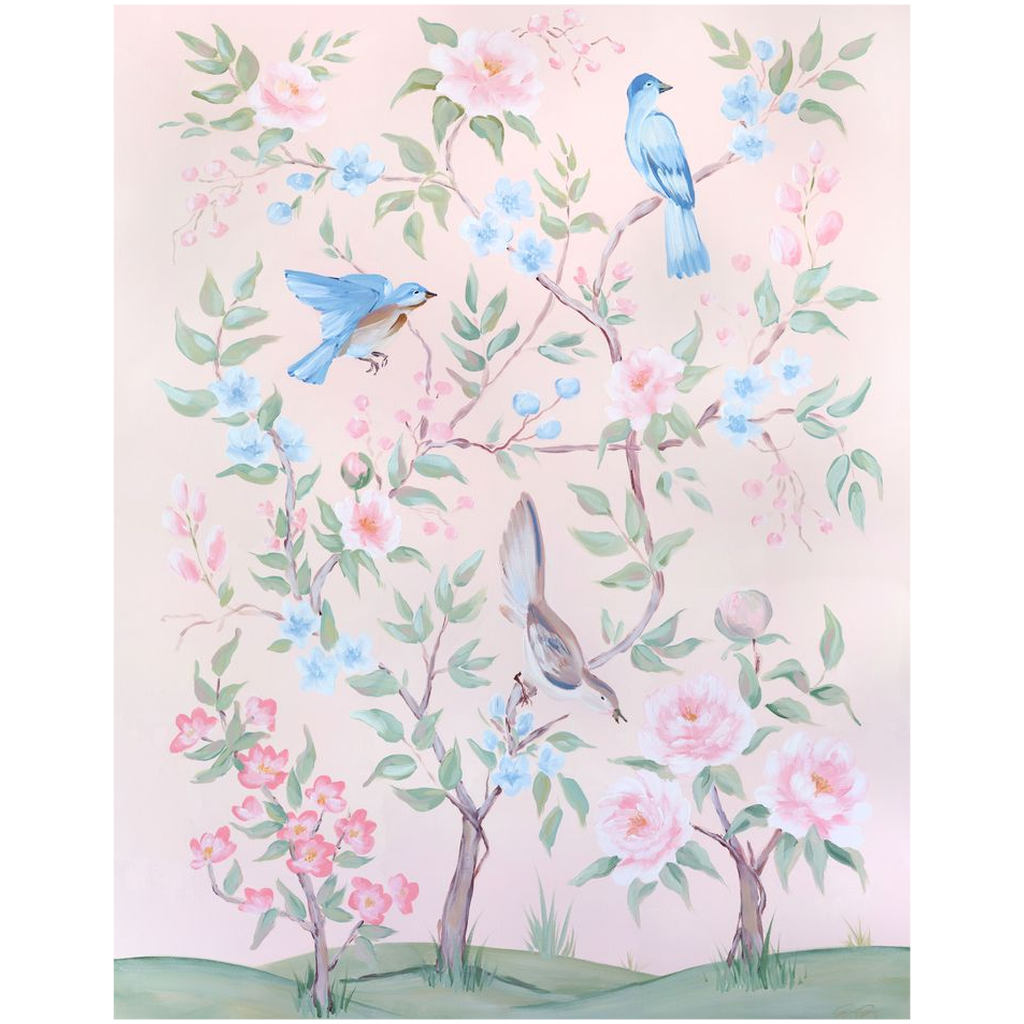 Blush Chinoiserie No. 1 – Fine Art Canvas Print (Various Sizes)