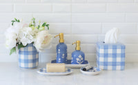 Gingham Large Vase/ Utensil Holder (Various Sizes & Colors)