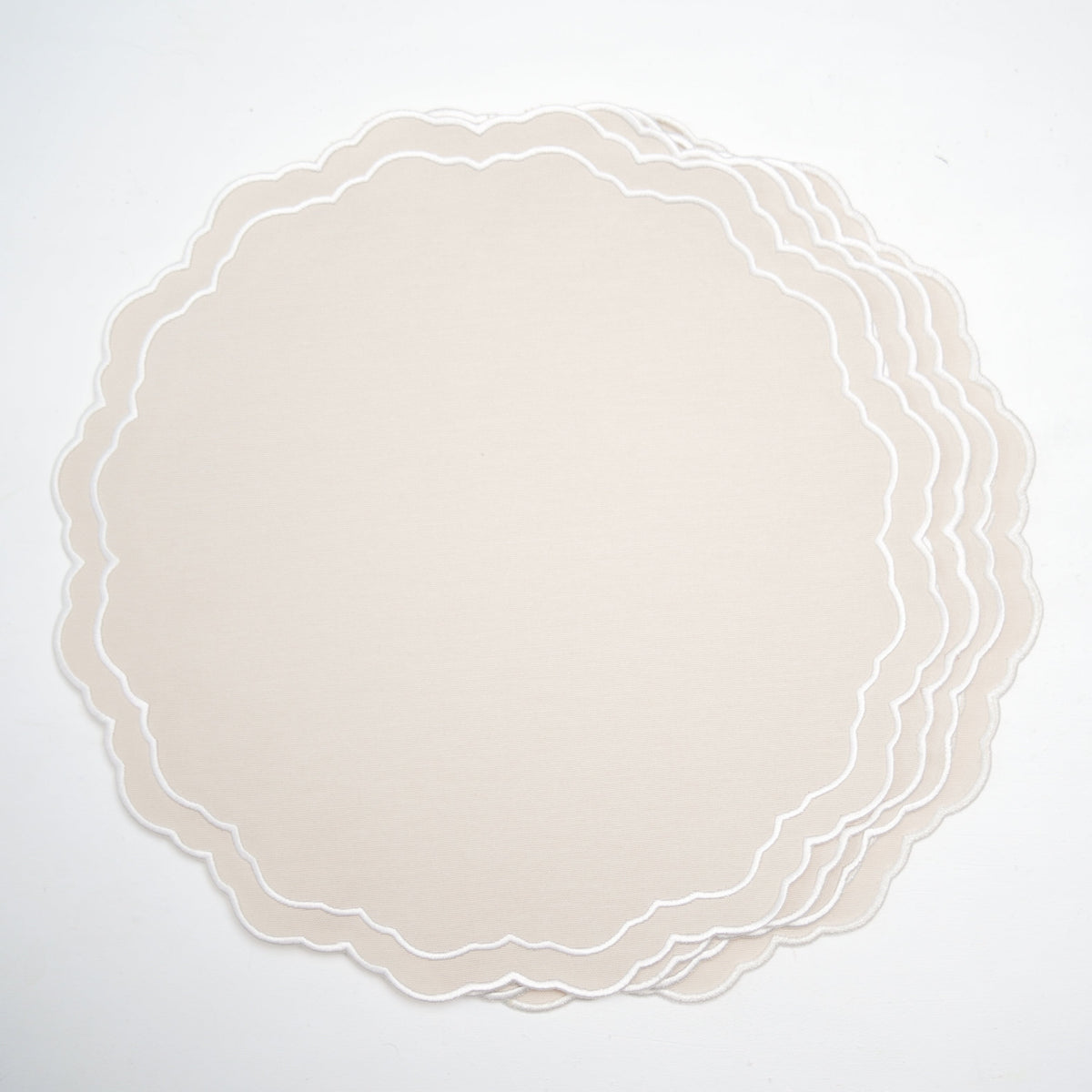 Gratitude Beige Round Fabric Placemat