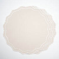 Gratitude Beige Round Fabric Placemat