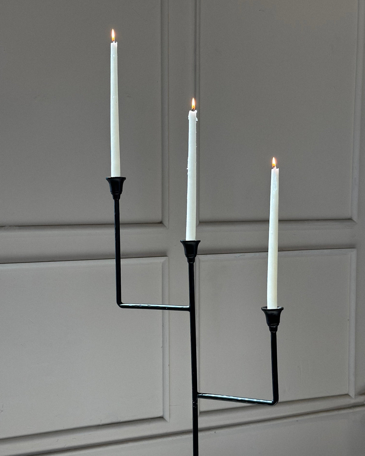 Bardot Hammered Iron Floor Candelabra - 56" Tall Tiered Candleholder