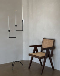 Bardot Hammered Iron Floor Candelabra - 56" Tall Tiered Candleholder