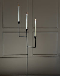 Bardot Hammered Iron Floor Candelabra - 56" Tall Tiered Candleholder
