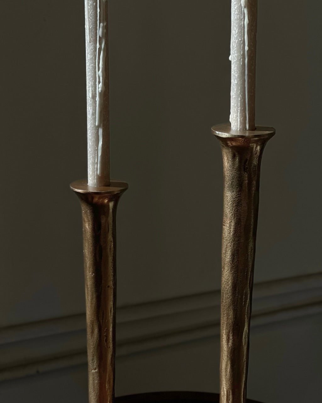 Madrid Vintage Gold Aluminum Candle Holders Set of 2 - Taper