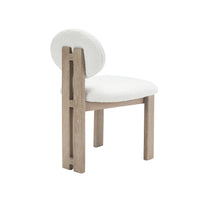 Aziz Sherpa Boucle Dining Chairs Set of 2 - Off-White Oak