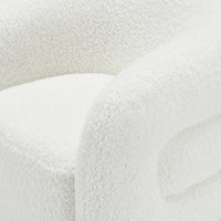 Emma Minimalist Accent Chair - Light Birch Ivory 33"W