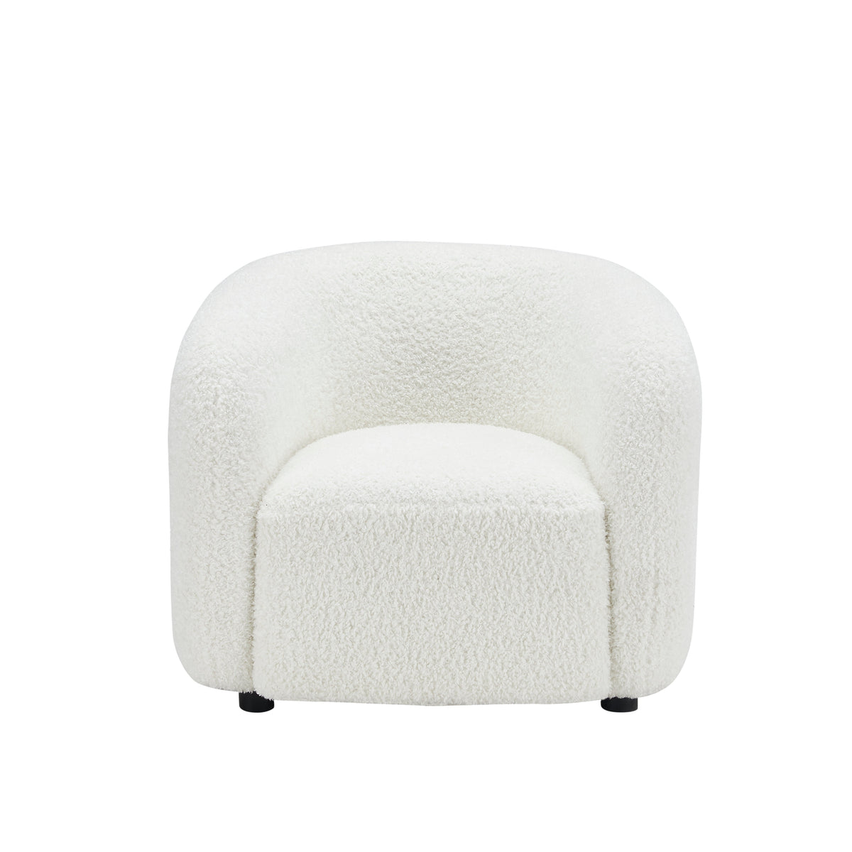Emma Minimalist Accent Chair - Light Birch Ivory 33"W