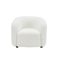 Emma Minimalist Accent Chair - Light Birch Ivory 33"W