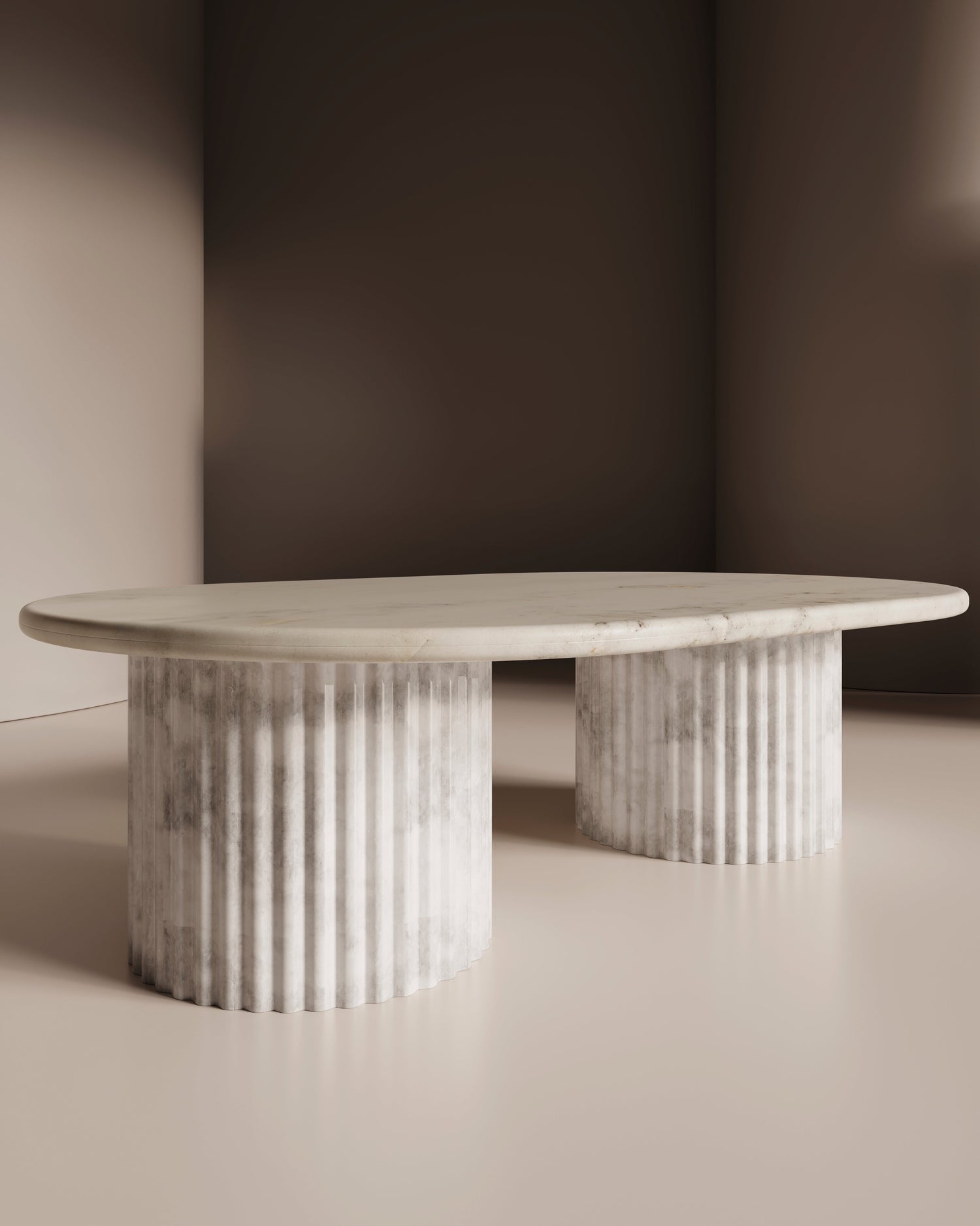 Waverly White Marble Coffee Table - Italian Contemporary Design