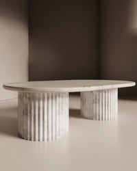 Waverly White Marble Coffee Table - Italian Contemporary Design
