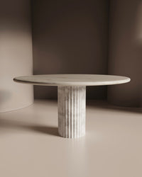 Waverly White Marble Dining Table - Italian Contemporary 48"