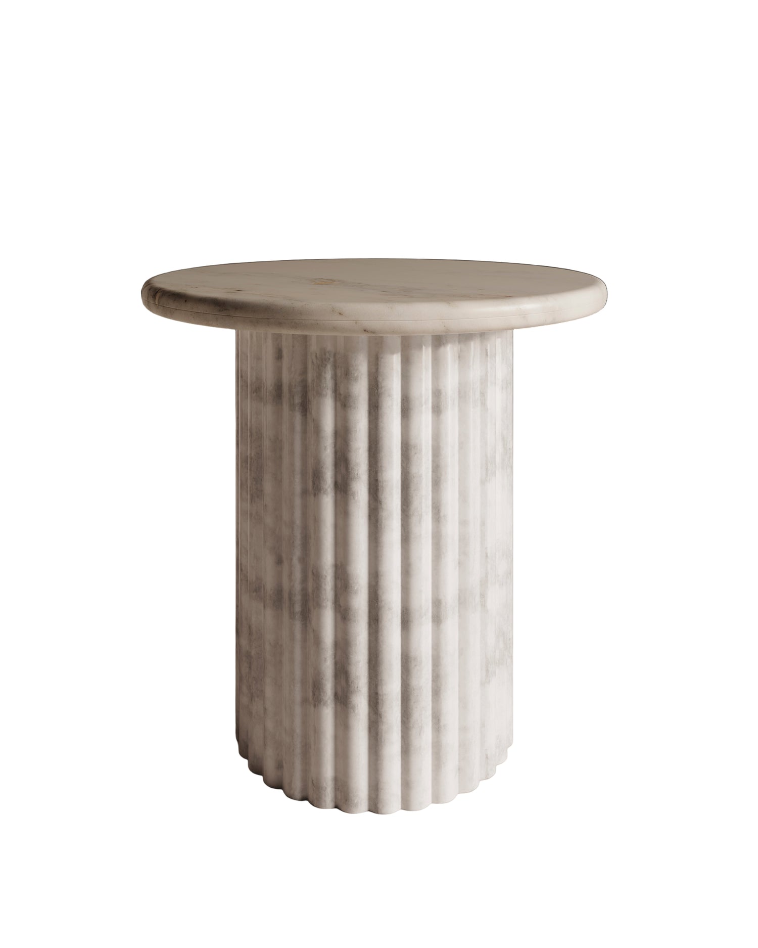 Waverly White Marble End Table - 20x20 Italian Contemporary Design Side Table