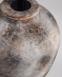 Sarah Dual-Function Table Lamp Vase - Dark Grey Brown 17.3"