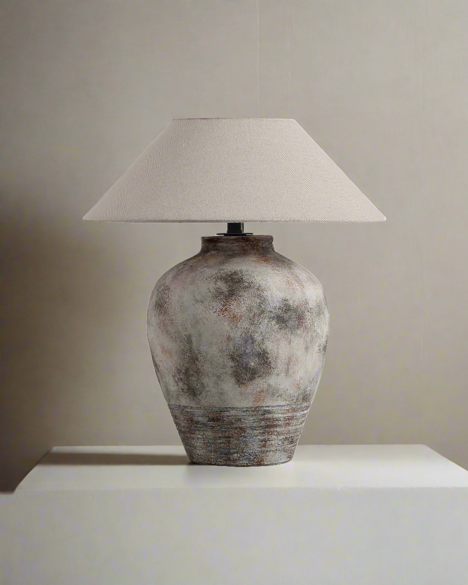 Sarah Dual-Function Table Lamp Vase - Dark Grey Brown 17.3"