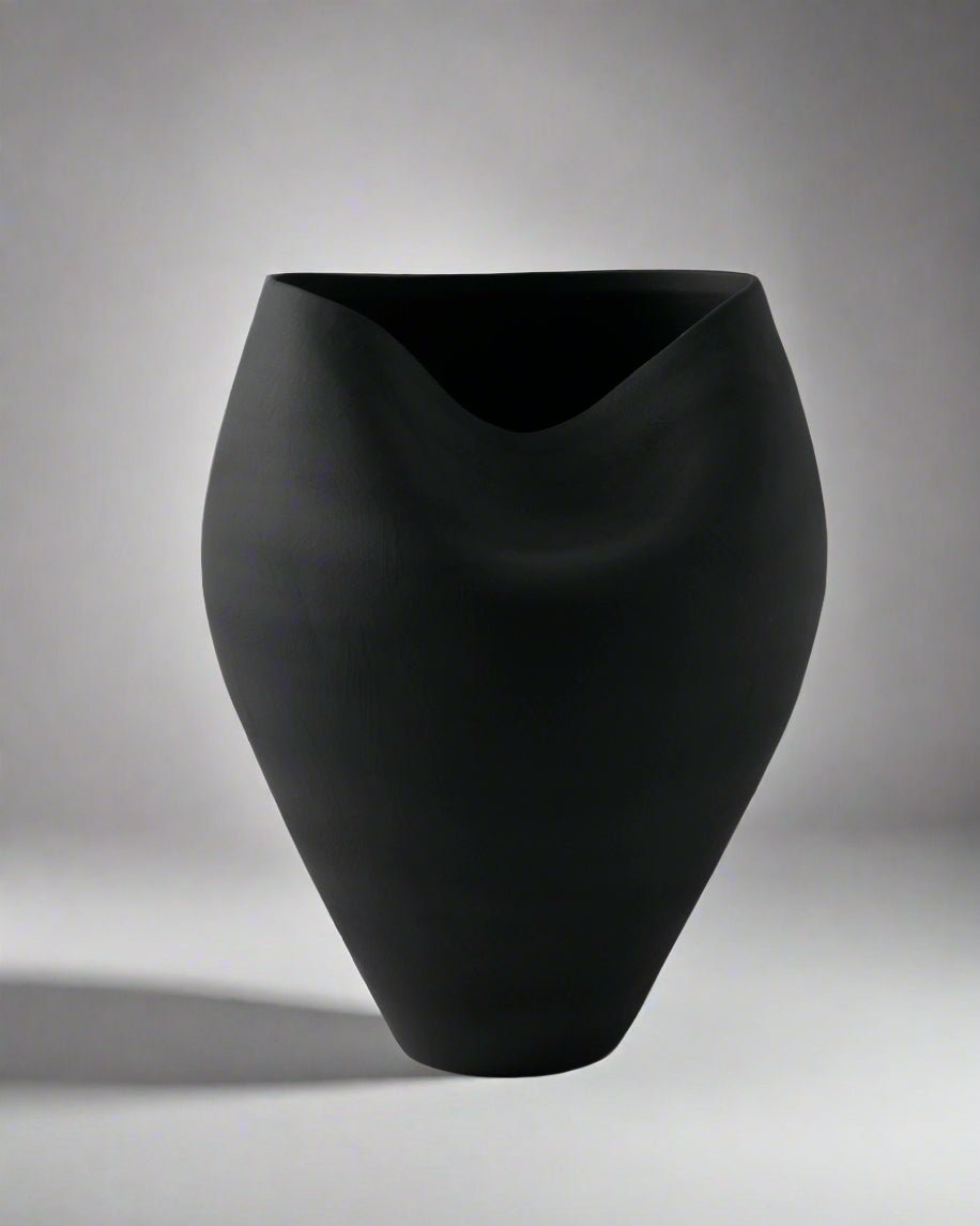 Delamo Ceramic Vase - 17" Large Decorative Vessel (2 Colors)