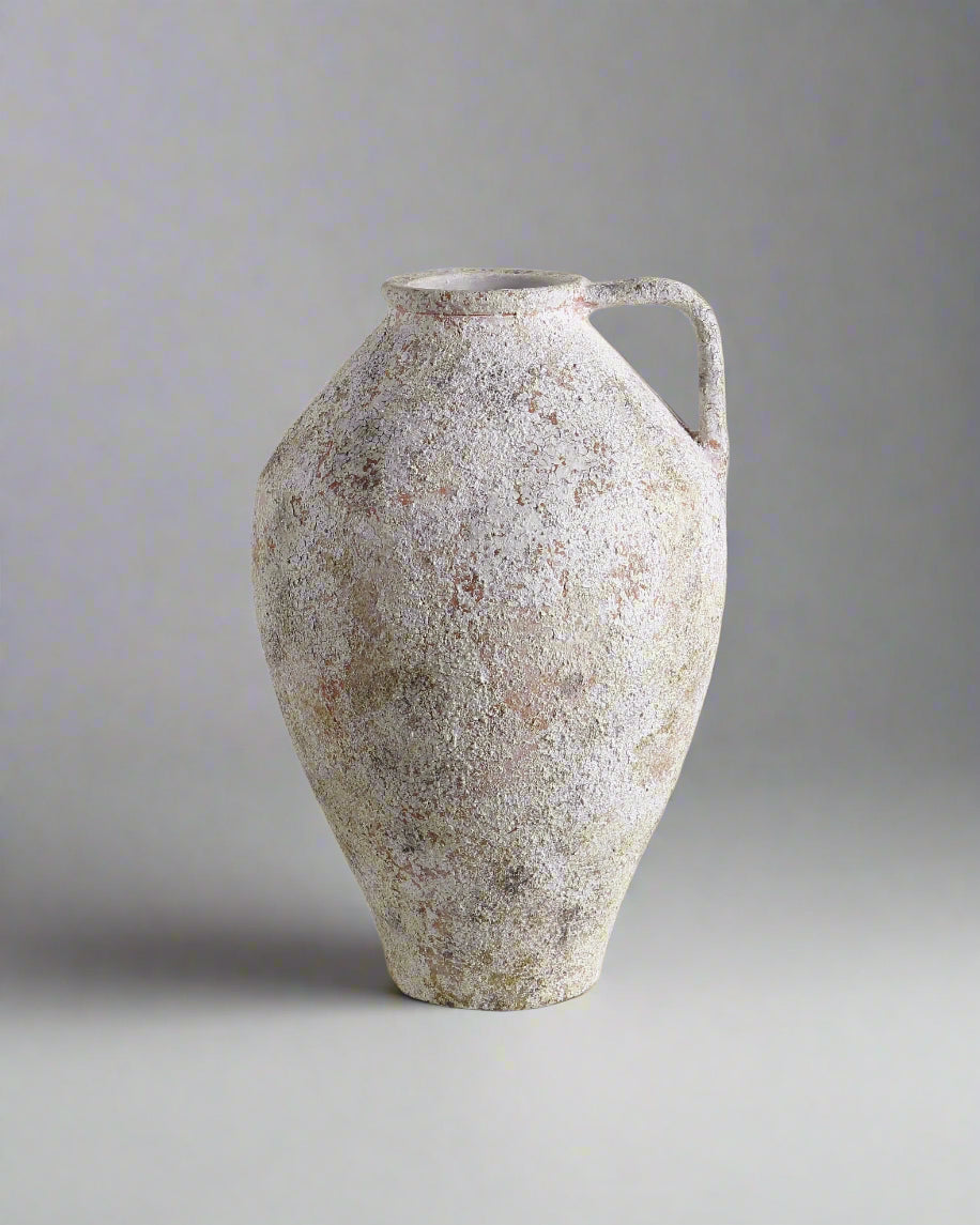 Siena Handmade Concrete Vase - Cream Minimalist 10" x 14"