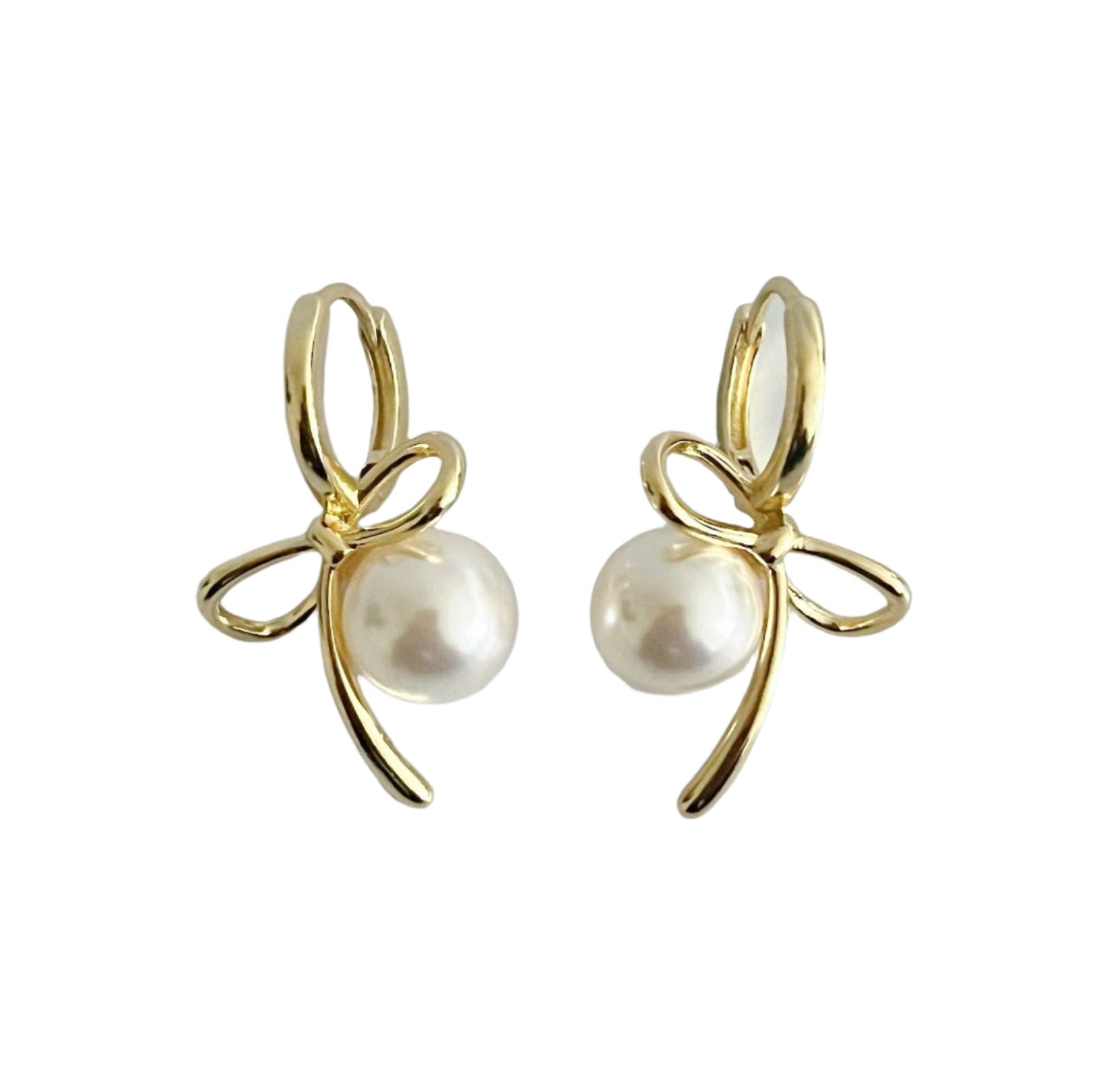 Bowed W/ Pearl Drop Earrings