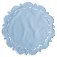 Blue Wavy Scalloped Round Placemat