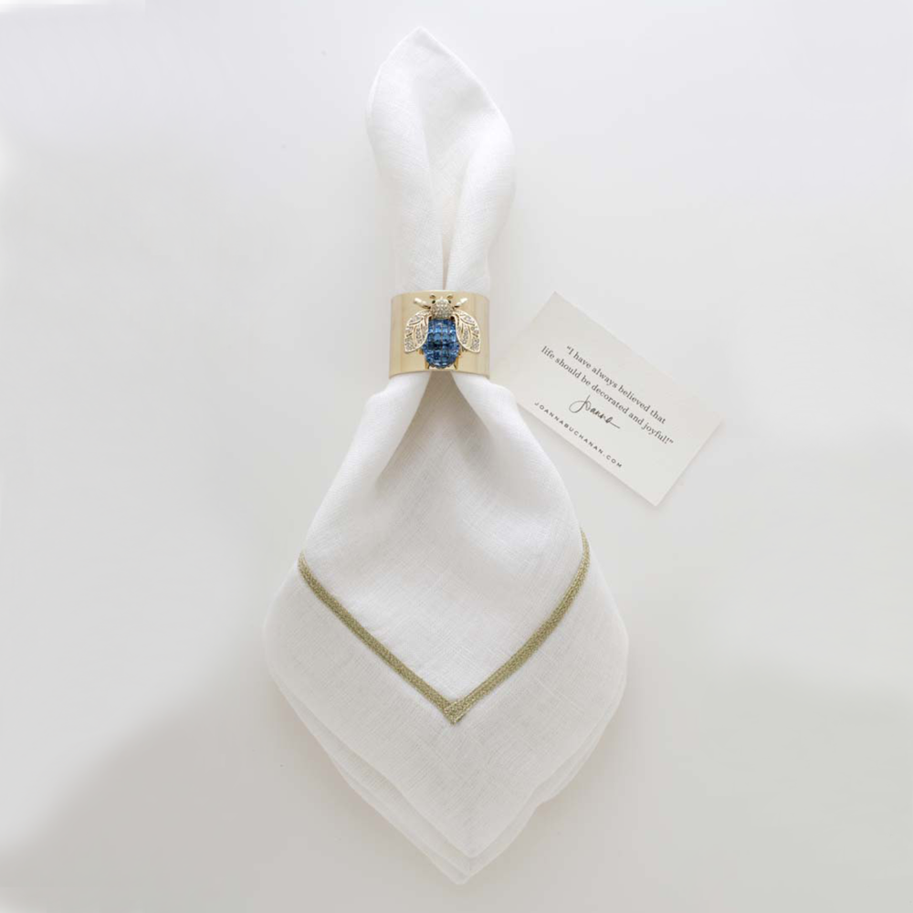 Sparkle Bee Napkin Rings – Blue (Set of 2)