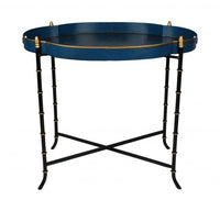 Navy & Gold Scalloped Tray Table