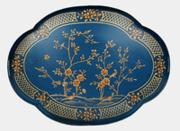 Navy & Gold Scalloped Tray Table
