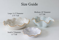 Chinoiserie Dreams Scalloped Bowls with 22K Gold Accent (Various Colors)