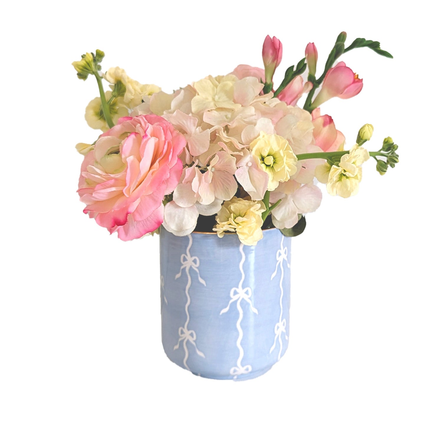 Bow Stripe Vase with 22K Gold Accent (Various Sizes & Colors)