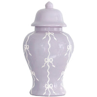 Bow Stripe Ginger Jars in Light Lavender (Various Sizes)