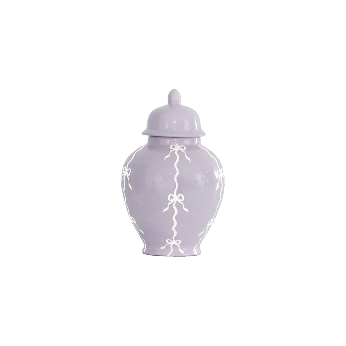 Bow Stripe Ginger Jars in Light Lavender (Various Sizes)