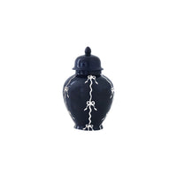 Bow Stripe Ginger Jars in Navy Blue (Various Sizes)