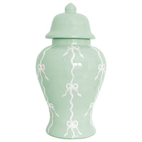 Bow Stripe Ginger Jars in Sea Glass (Various Sizes)